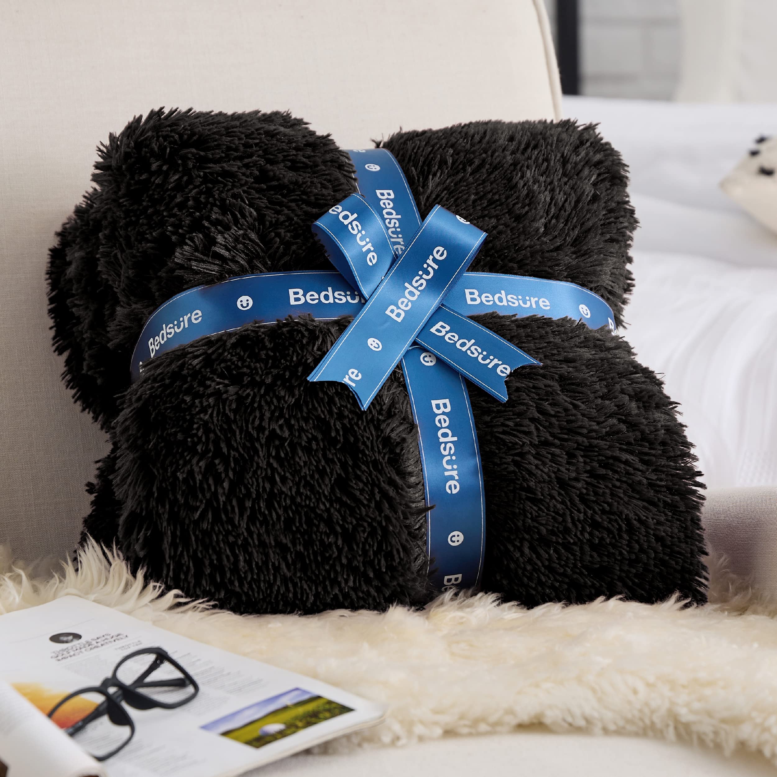 Foto 7 | Manta Bedsure Soft Negra, Tamaño Doble, Para Cama, Sofá - Venta Internacional.