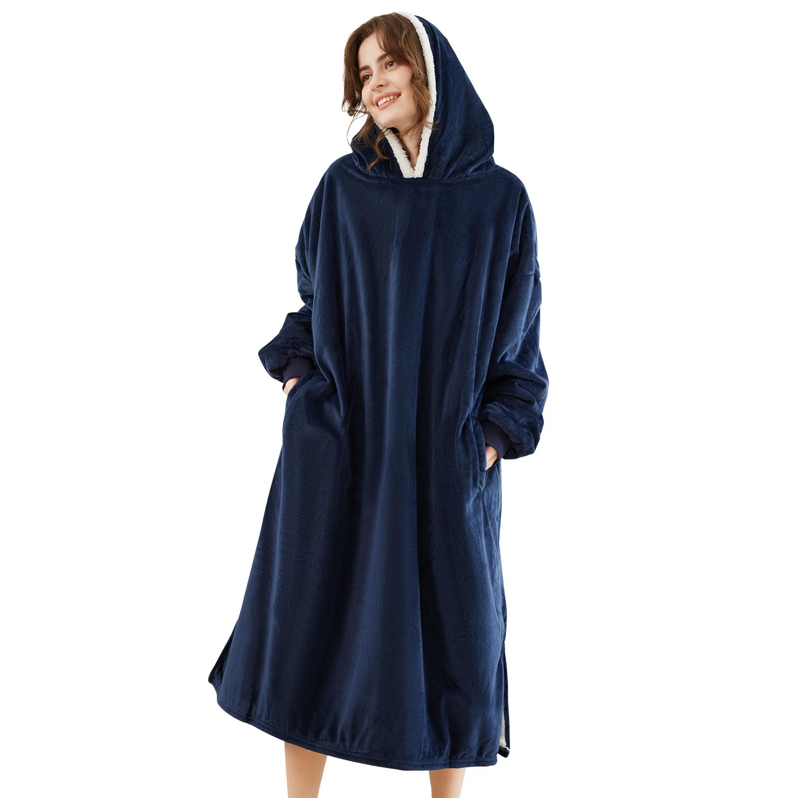 Sudadera Con Capucha Letsfunny, Forro Polar Sherpa De Gran Tamaño, Talla Única - Venta Internacional.