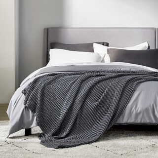 Foto 2 | Manta Bedsure Cooling Waffle De Algodón, Tamaño Twin Xl, Color Gris Oscuro - Venta Internacional.
