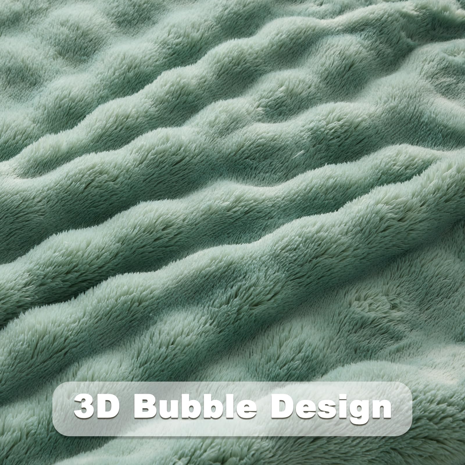 Foto 6 pulgar | Manta Newcosplay Queen De Franela Con Forma De Burbuja, 230 X 230 Cm, Color Verde - Venta Internacional.