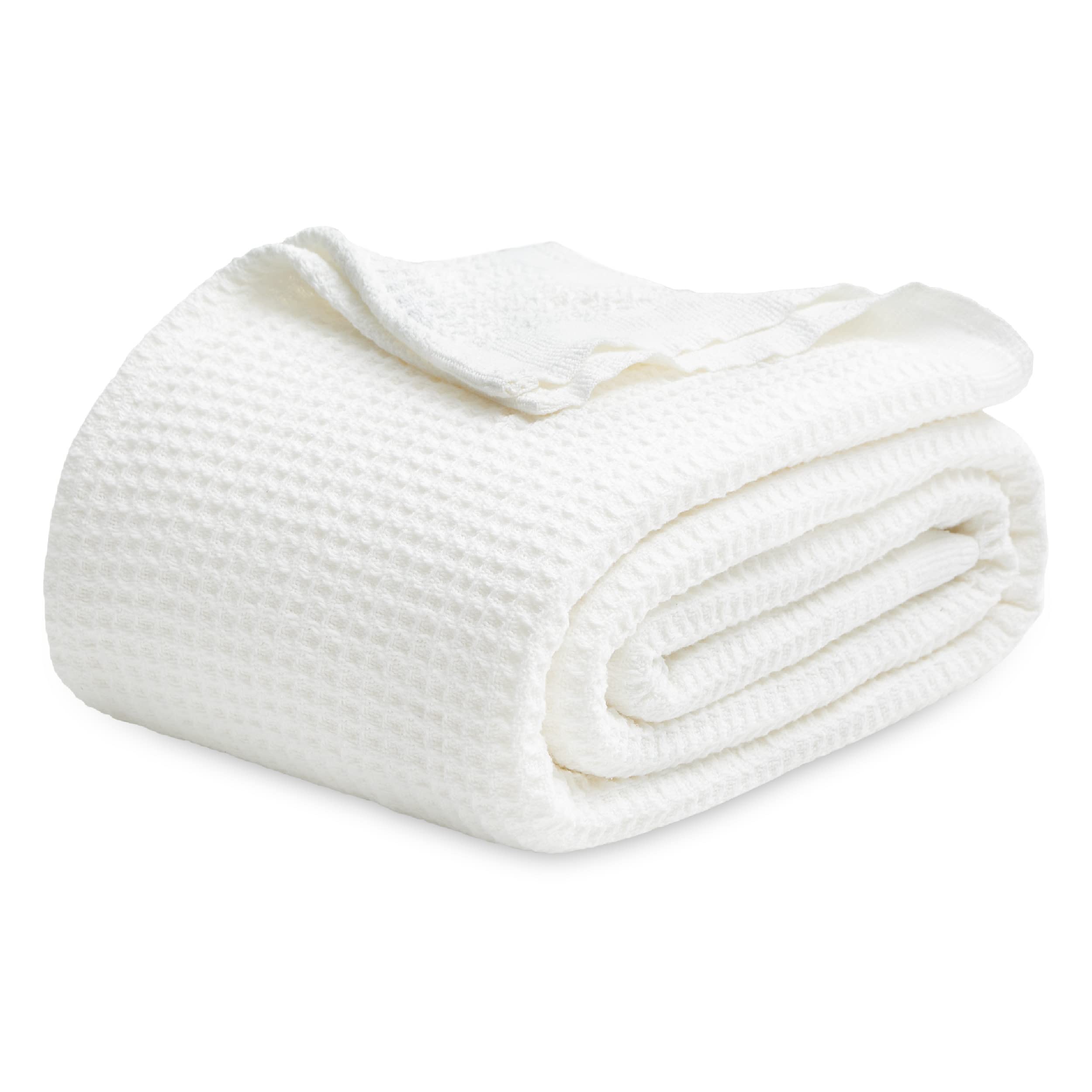 Manta Para Cama, 100% Algodón, Tejido Gofrado, Tamaño King, Color Blanco - Venta Internacional.