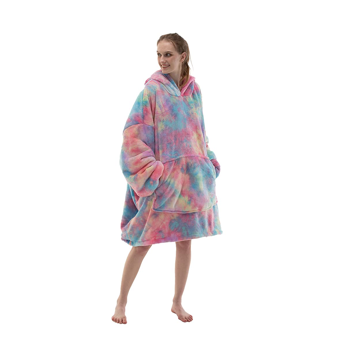 Manta Portátil Cosusket Para Adulto, Sudadera Con Capucha Teñida Anudada, Superacogedora - Venta Internacional.