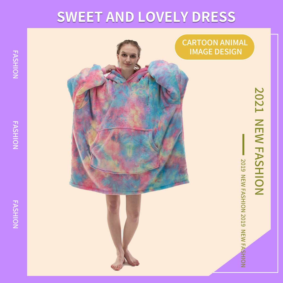 Foto 4 pulgar | Manta Portátil Cosusket Para Adulto, Sudadera Con Capucha Teñida Anudada, Superacogedora - Venta Internacional.