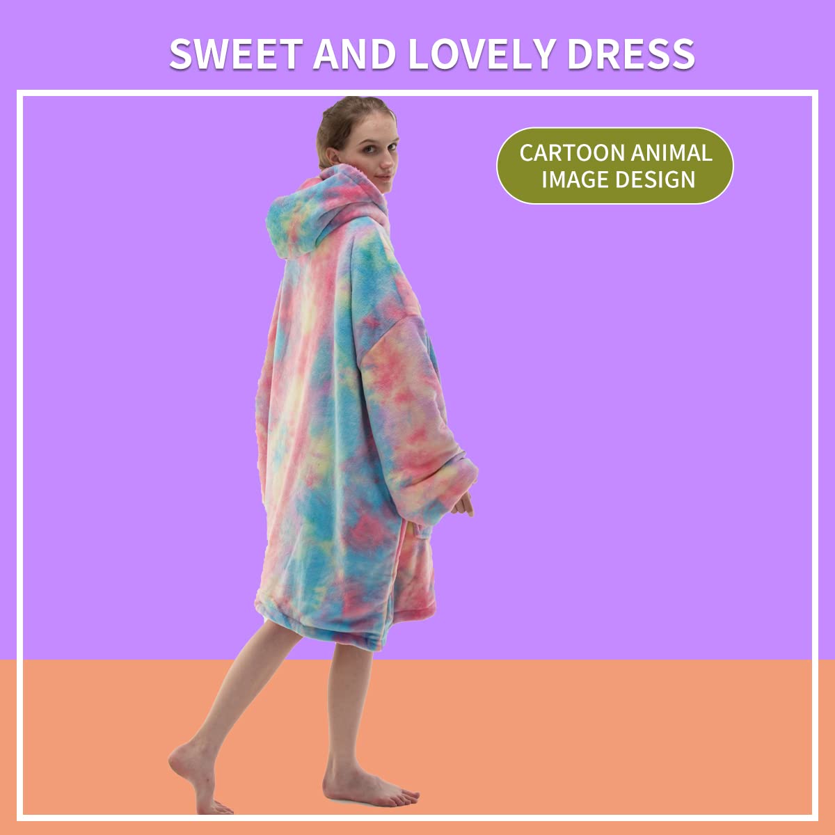 Foto 5 pulgar | Manta Portátil Cosusket Para Adulto, Sudadera Con Capucha Teñida Anudada, Superacogedora - Venta Internacional.