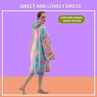 Foto 4 | Manta Portátil Cosusket Para Adulto, Sudadera Con Capucha Teñida Anudada, Superacogedora - Venta Internacional.