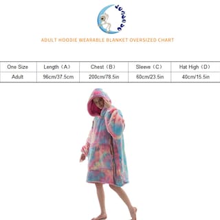 Foto 6 | Manta Portátil Cosusket Para Adulto, Sudadera Con Capucha Teñida Anudada, Superacogedora - Venta Internacional.