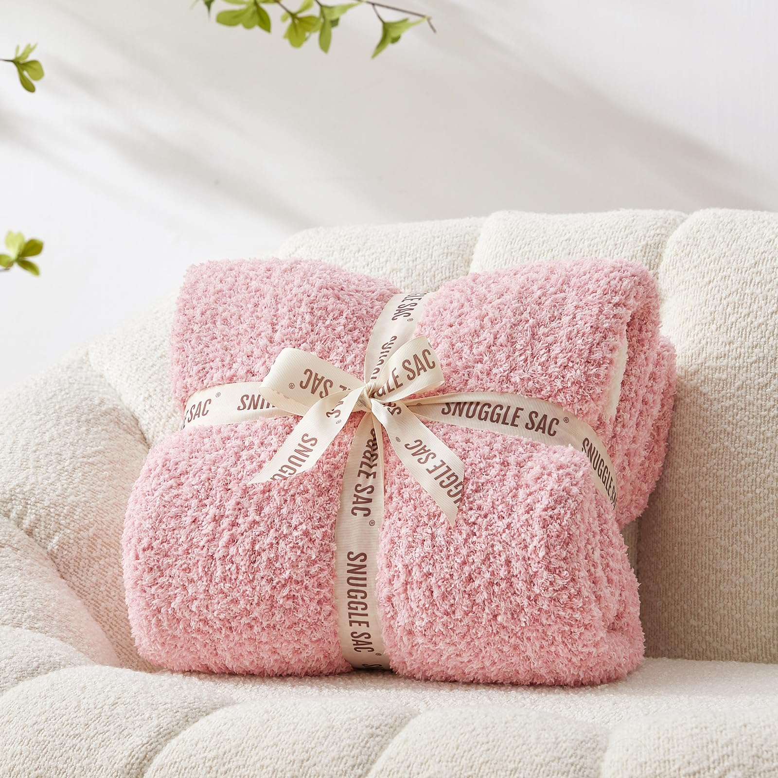 Manta Snuggle Sac, Color Rosa Mantequilla, Reversible, 125 X 178 Cm - Venta Internacional.