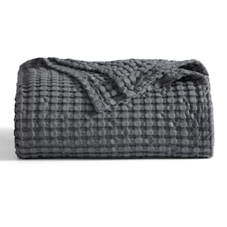 Foto 2 | Blanket Bedsure Cooling Cooling Waffle De Algodón, Tamaño Completo, Gris Oscuro - Venta Internacional.
