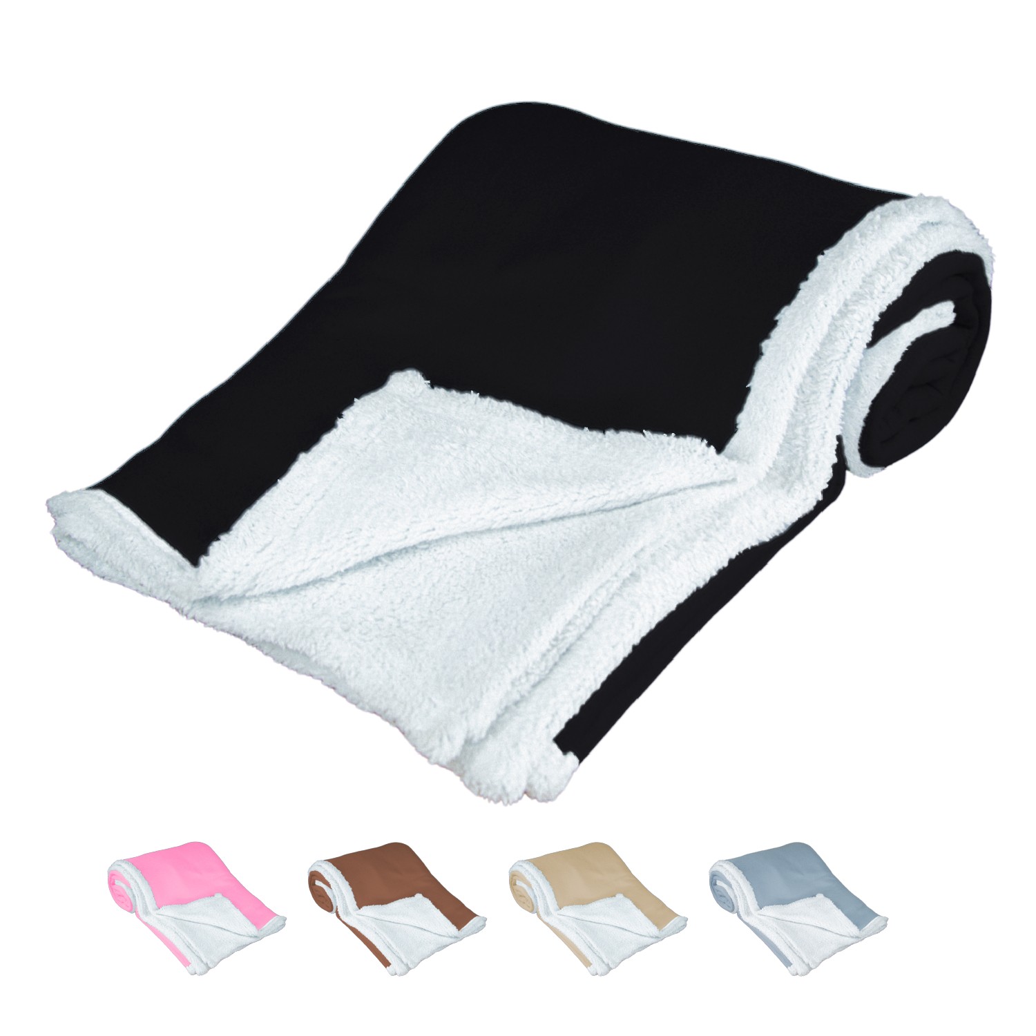 Cobija Polar Individual Frazada Suave Calientita Con Sherpa Negro