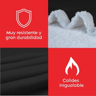 Foto 5 | Cobija Polar Individual Frazada Suave Calientita Con Sherpa Negro