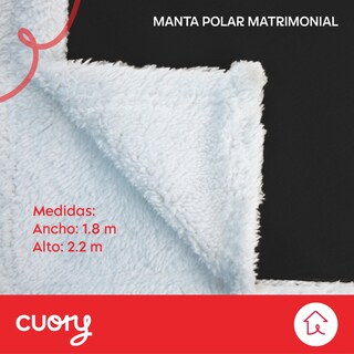 Foto 2 | Cobija Polar Matrimonial Frazada Suave Calientita Con Sherpa Negro