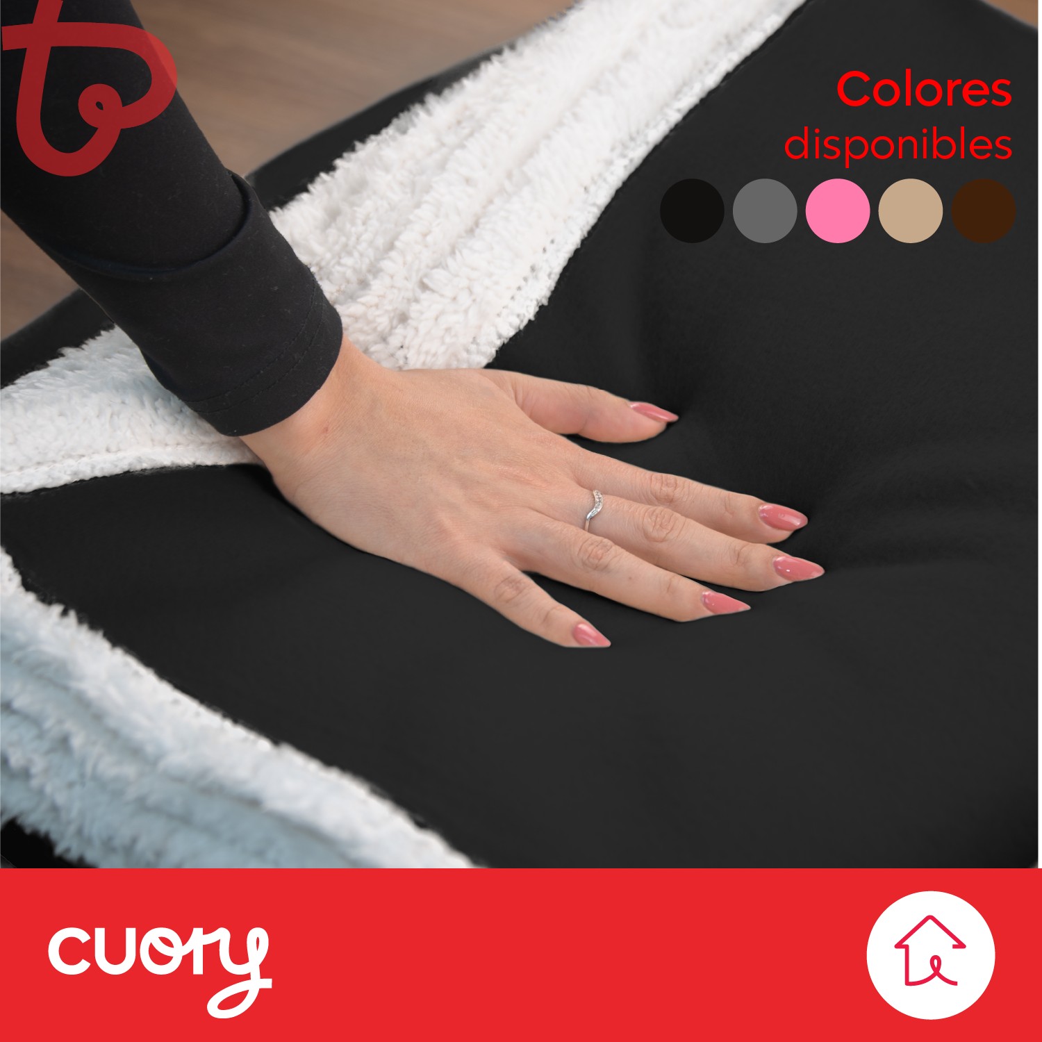 Foto 5 pulgar | Cobija Polar Matrimonial Frazada Suave Calientita Con Sherpa Negro