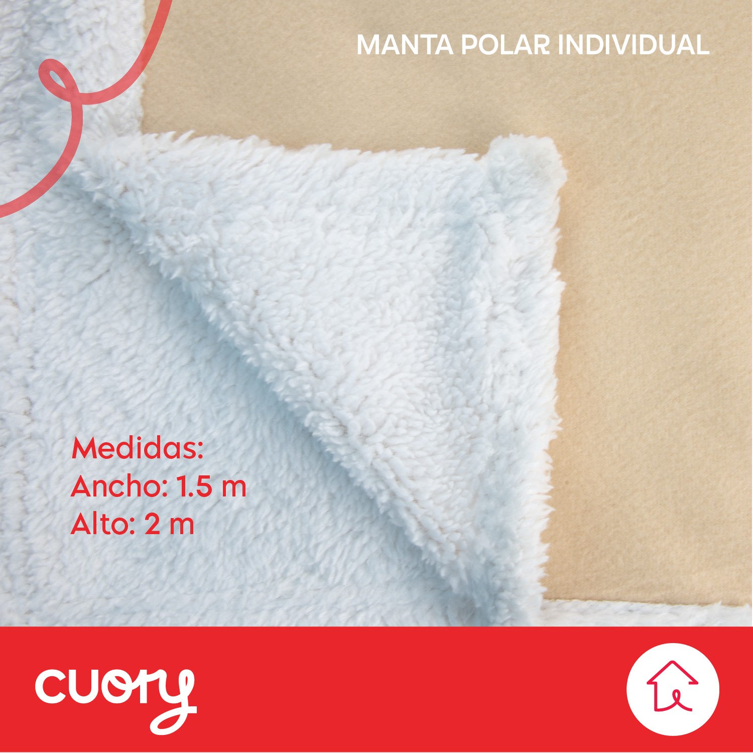 Foto 3 pulgar | Cobija Polar Individual Frazada Suave Calientita Con Sherpa Beige