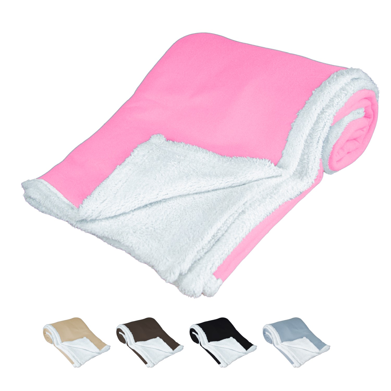 Cobija Polar Matrimonial Frazada Suave Calientita Con Sherpa Rosa