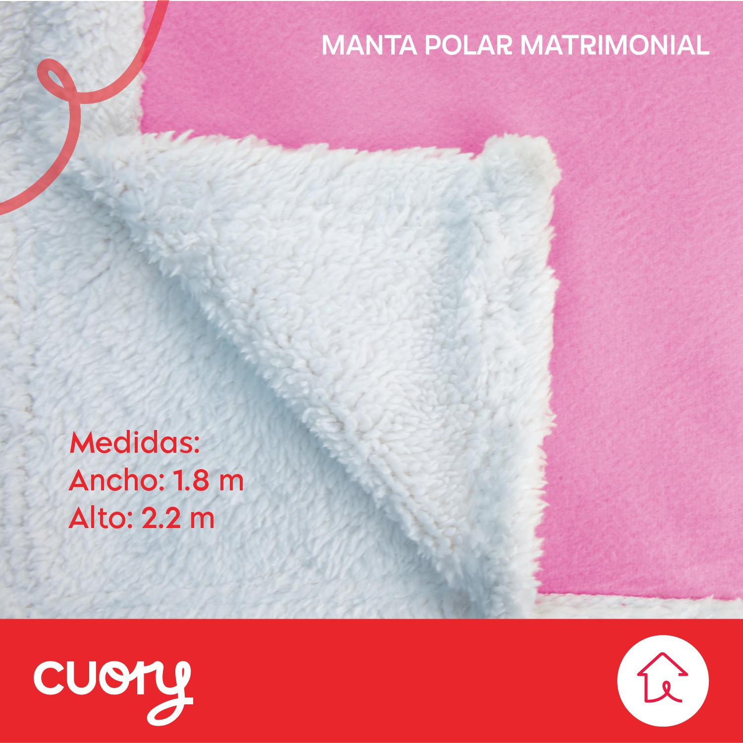 Foto 2 | Cobija Polar Matrimonial Frazada Suave Calientita Con Sherpa Rosa