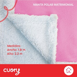 Foto 2 | Cobija Polar Matrimonial Frazada Suave Calientita Con Sherpa Rosa