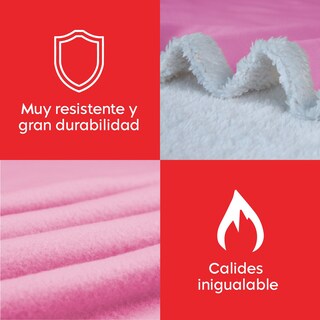 Foto 5 | Cobija Polar Matrimonial Frazada Suave Calientita Con Sherpa Rosa