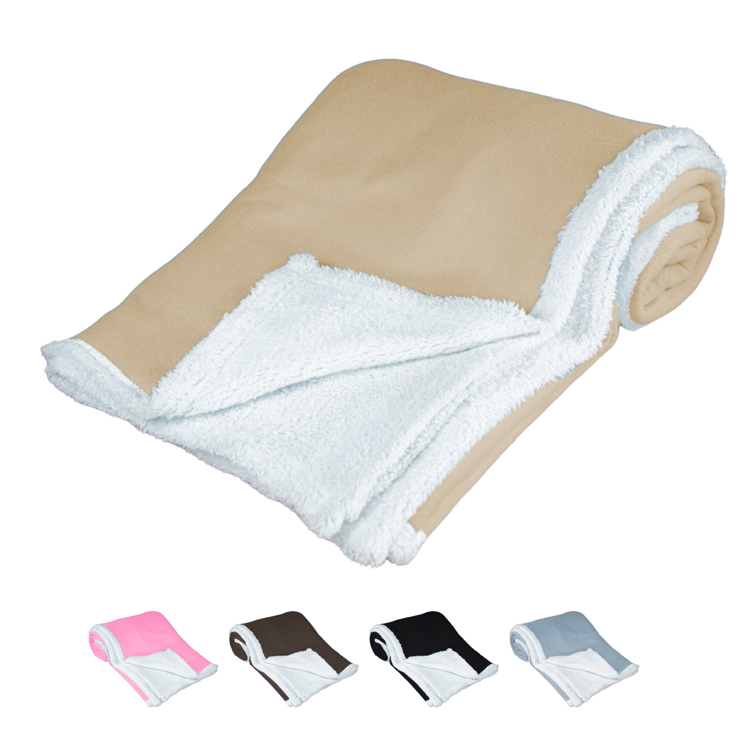 Cobija Polar Matrimonial Frazada Suave Calientita Con Sherpa Beige