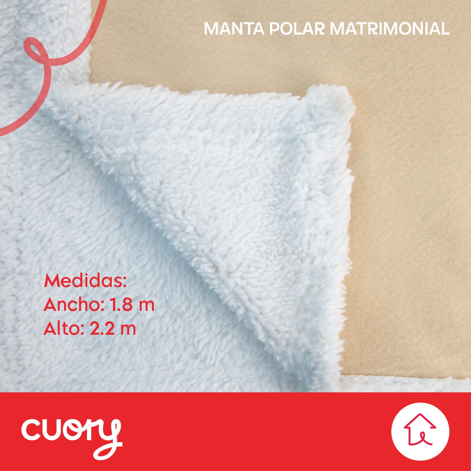 Foto 2 | Cobija Polar Matrimonial Frazada Suave Calientita Con Sherpa Beige