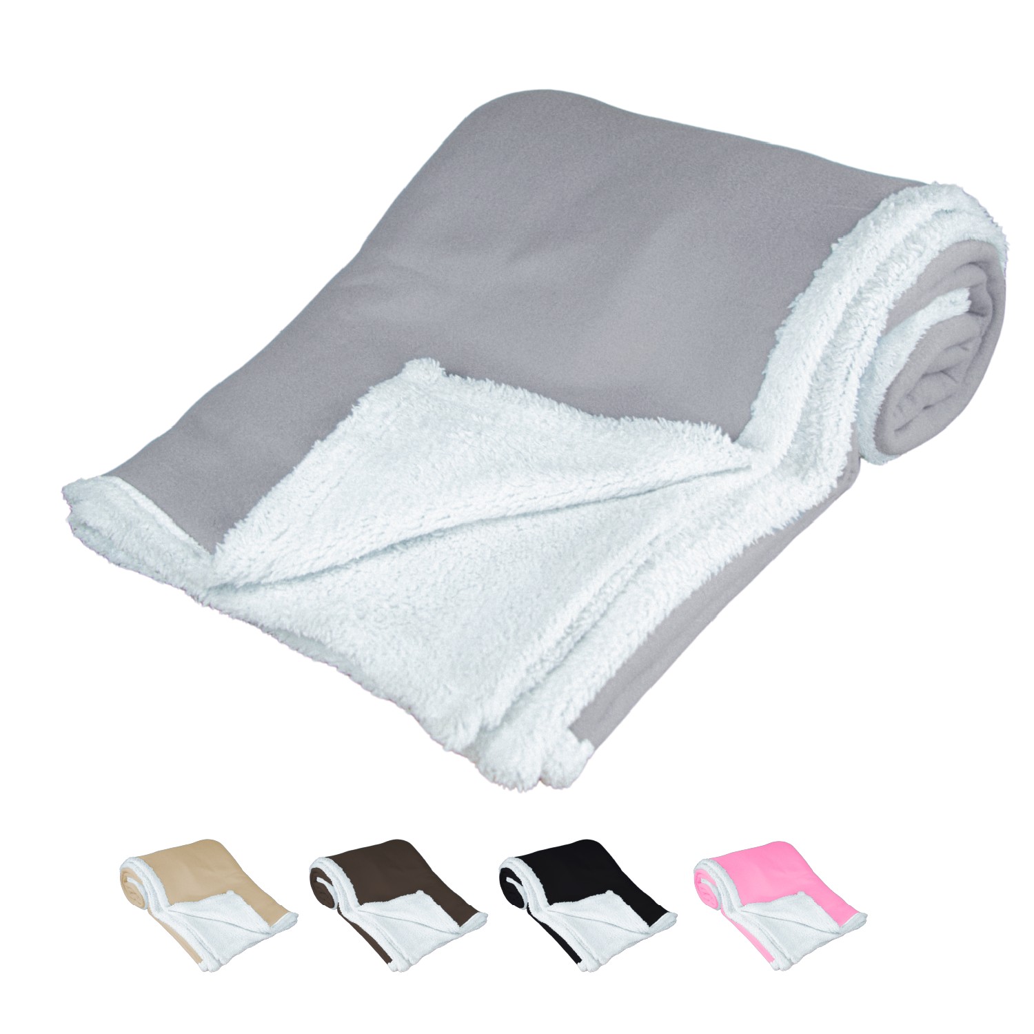 Cobija Polar Matrimonial Frazada Suave Calientita Con Sherpa Gris