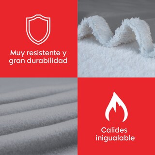 Foto 5 | Cobija Polar Matrimonial Frazada Suave Calientita Con Sherpa Gris