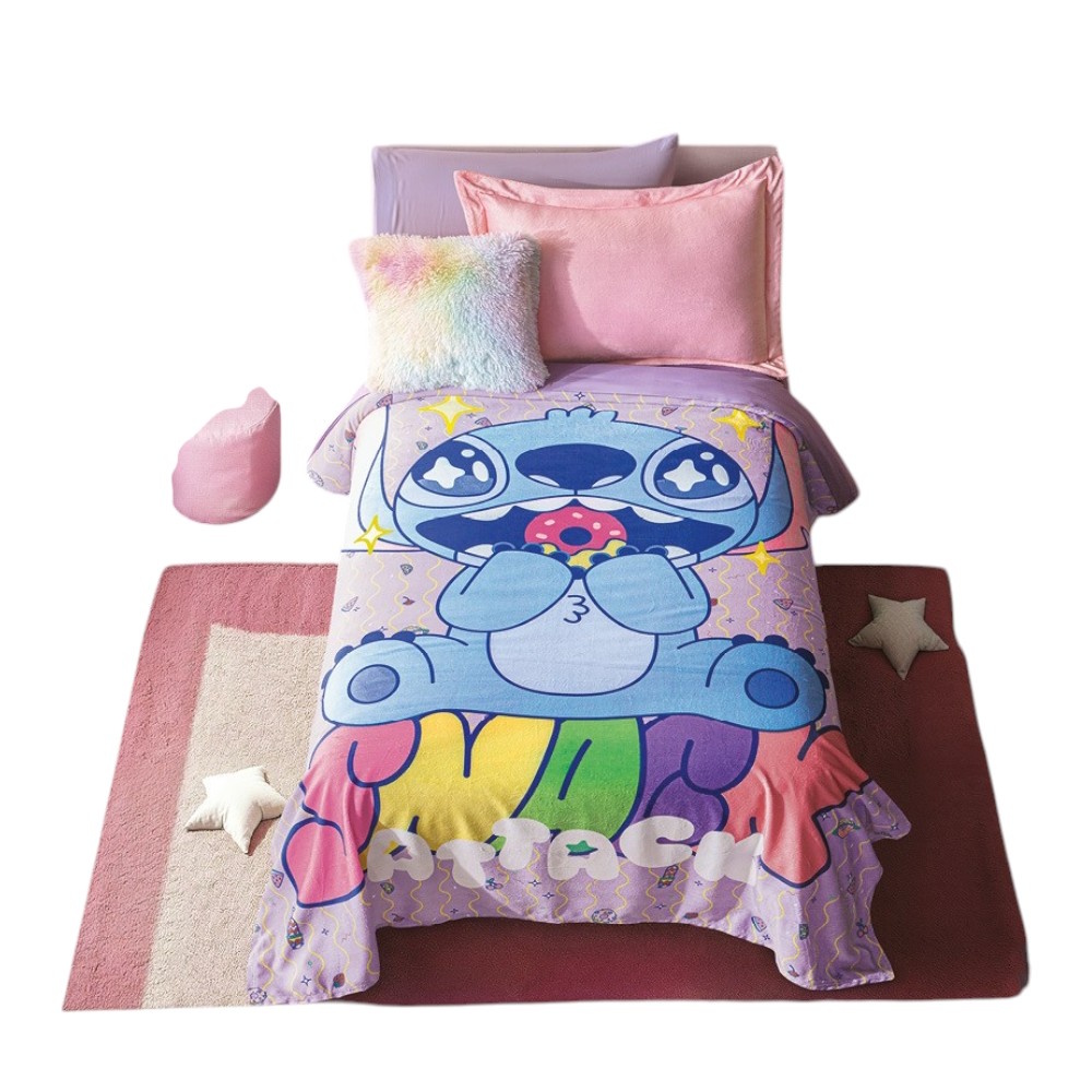 Cobertor Ultrasuave Stich Cute Individual Concord