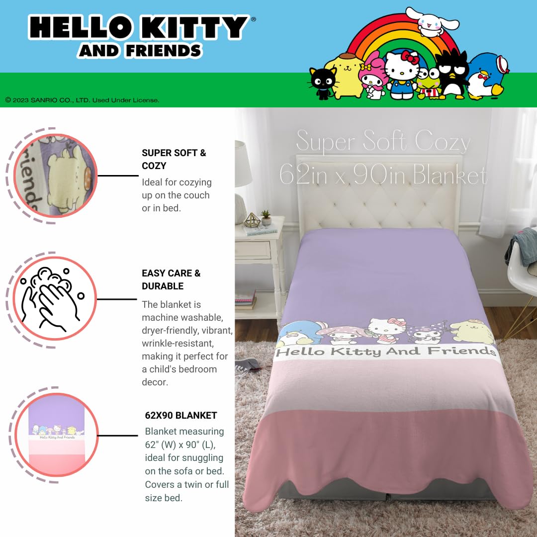 Foto 3 pulgar | Manta Franco Collectibles Hello Kitty & Friends 160 X 230 Cm - Venta Internacional.