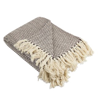 Foto 1 | Manta Dii Chevron De Algodón Tejida A Mano, 50 X 60 Cm, Dark Bro - Venta Internacional.