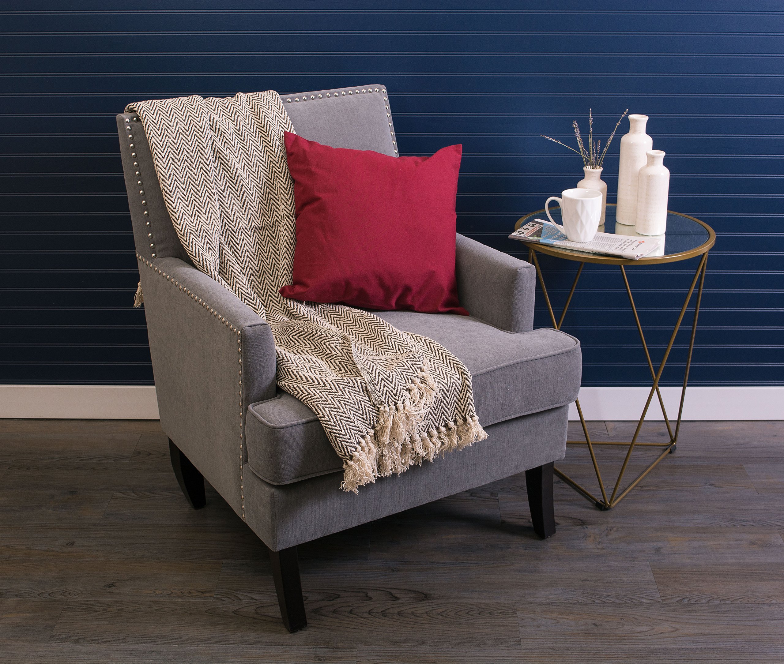 Foto 4 | Manta Dii Chevron De Algodón Tejida A Mano, 50 X 60 Cm, Dark Bro - Venta Internacional.