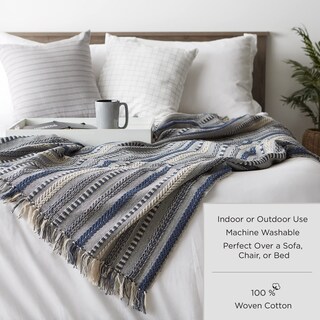 Foto 7 | Manta Dii Chevron De Algodón Tejida A Mano, 50 X 60 Cm, Dark Bro - Venta Internacional.