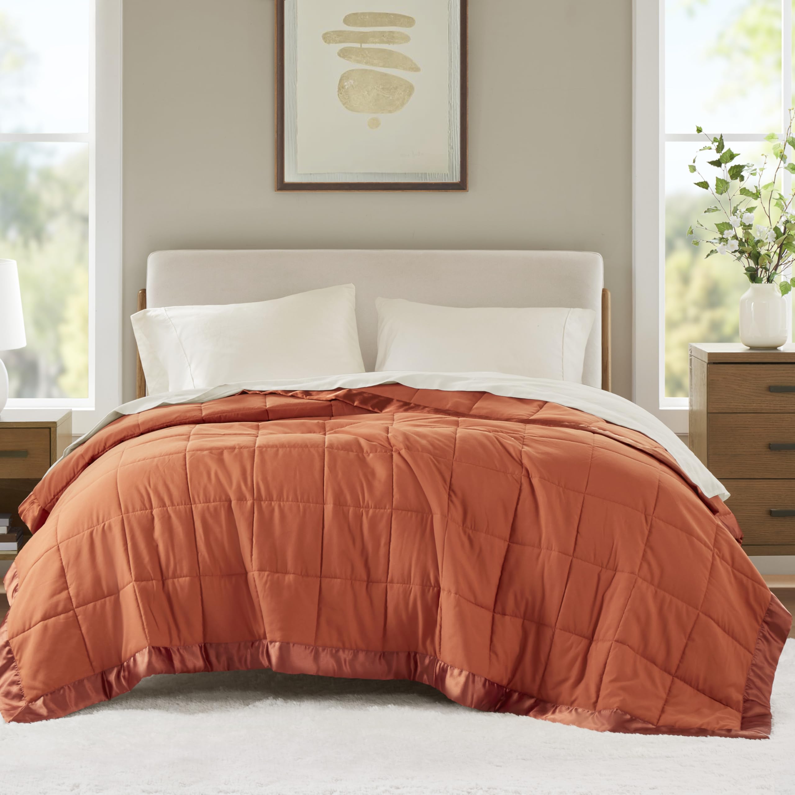 Foto 1 | Manta Acolchada Madison Park Windom King De Microfibra Naranja - Venta Internacional.