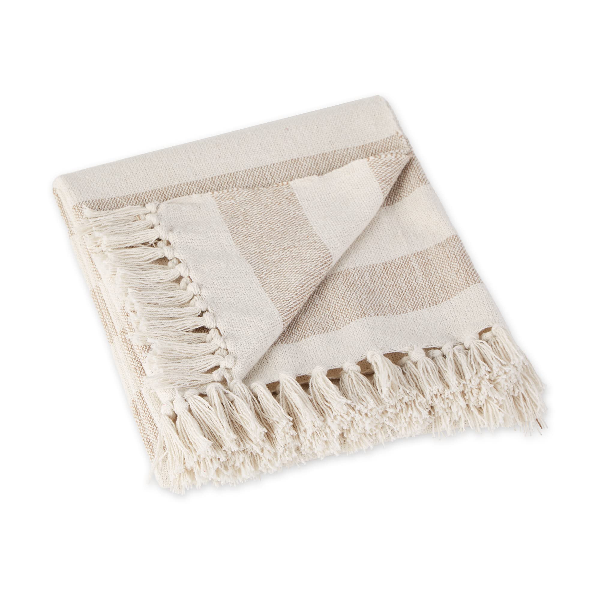 Foto 2 pulgar | Manta Dii Rustic Farmhouse De Algodón Con Diseño De Cabaña A Rayas - Venta Internacional.