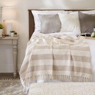 Foto 5 | Manta Dii Rustic Farmhouse De Algodón Con Diseño De Cabaña A Rayas - Venta Internacional.