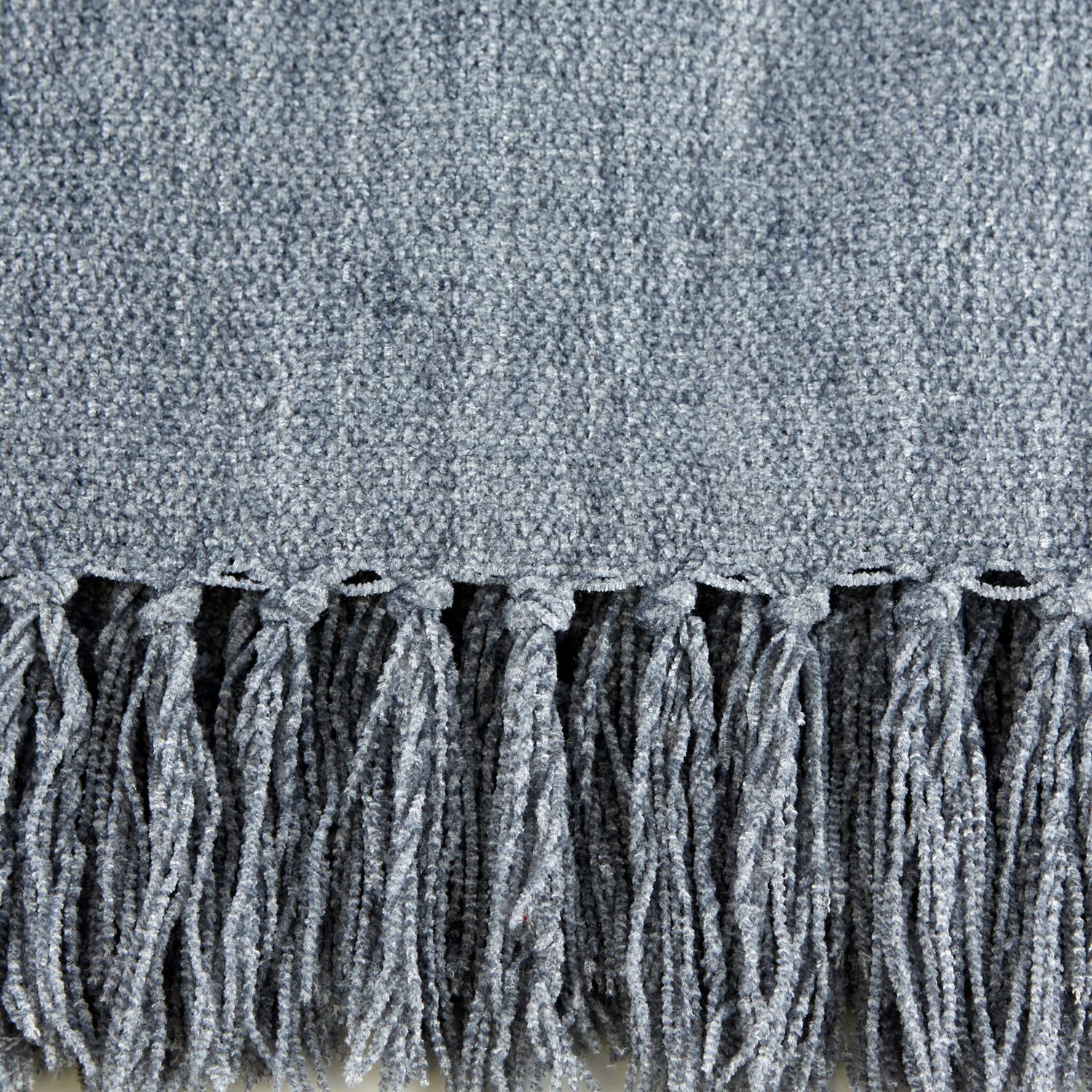 Foto 4 | Manta Dii Con Flecos De Chenilla, Tela Vaquera Suave, Gris, 50 X 60 Pulgadas - Venta Internacional.