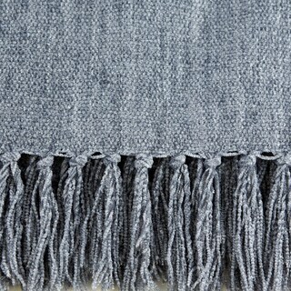 Foto 4 | Manta Dii Con Flecos De Chenilla, Tela Vaquera Suave, Gris, 50 X 60 Pulgadas - Venta Internacional.
