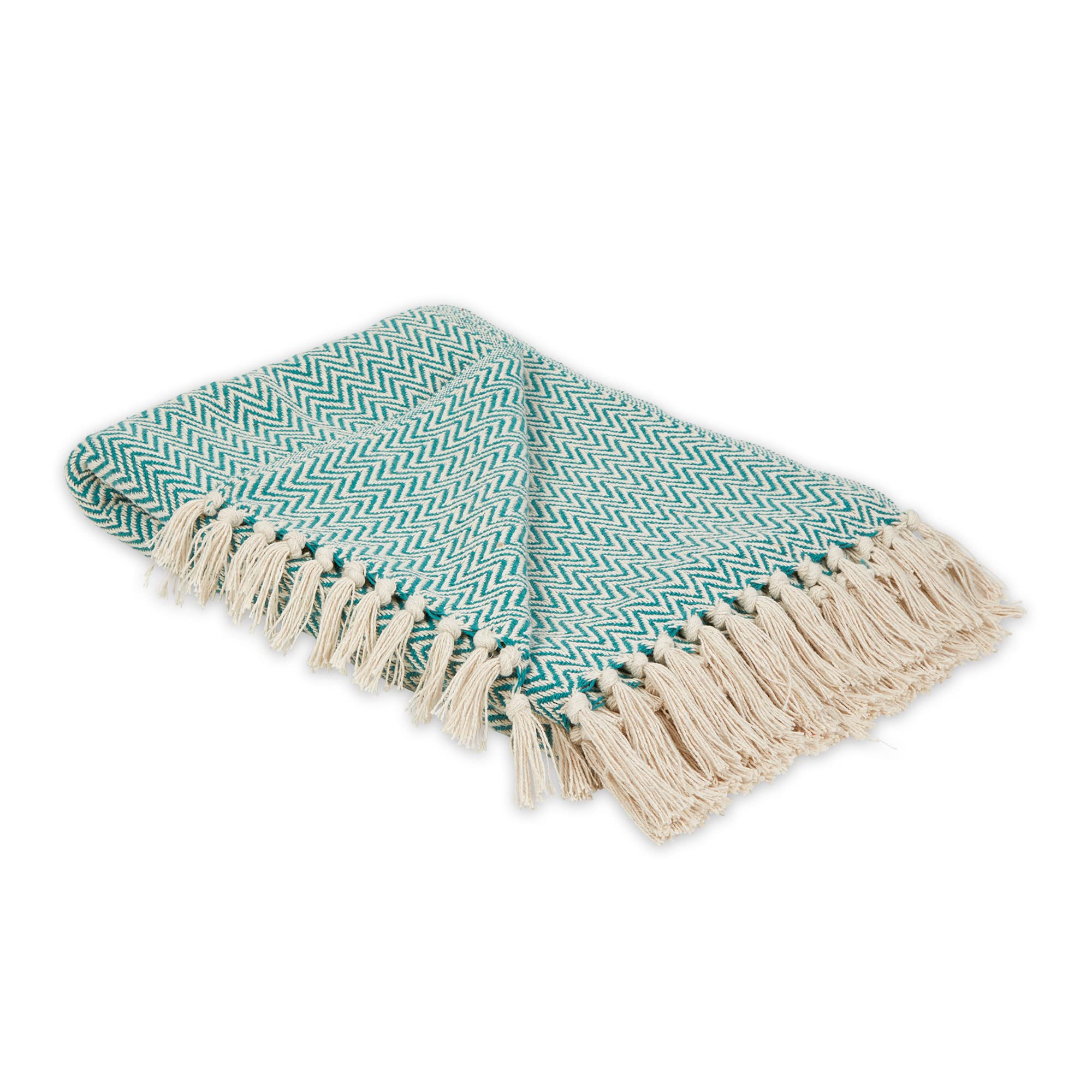 Foto 2 pulgar | Manta Dii Chevron De Algodón Tejida A Mano, 50 X 60 Cm, Color Verde Azulado - Venta Internacional.
