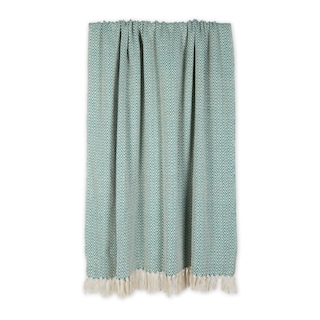 Foto 2 | Manta Dii Chevron De Algodón Tejida A Mano, 50 X 60 Cm, Color Verde Azulado - Venta Internacional.