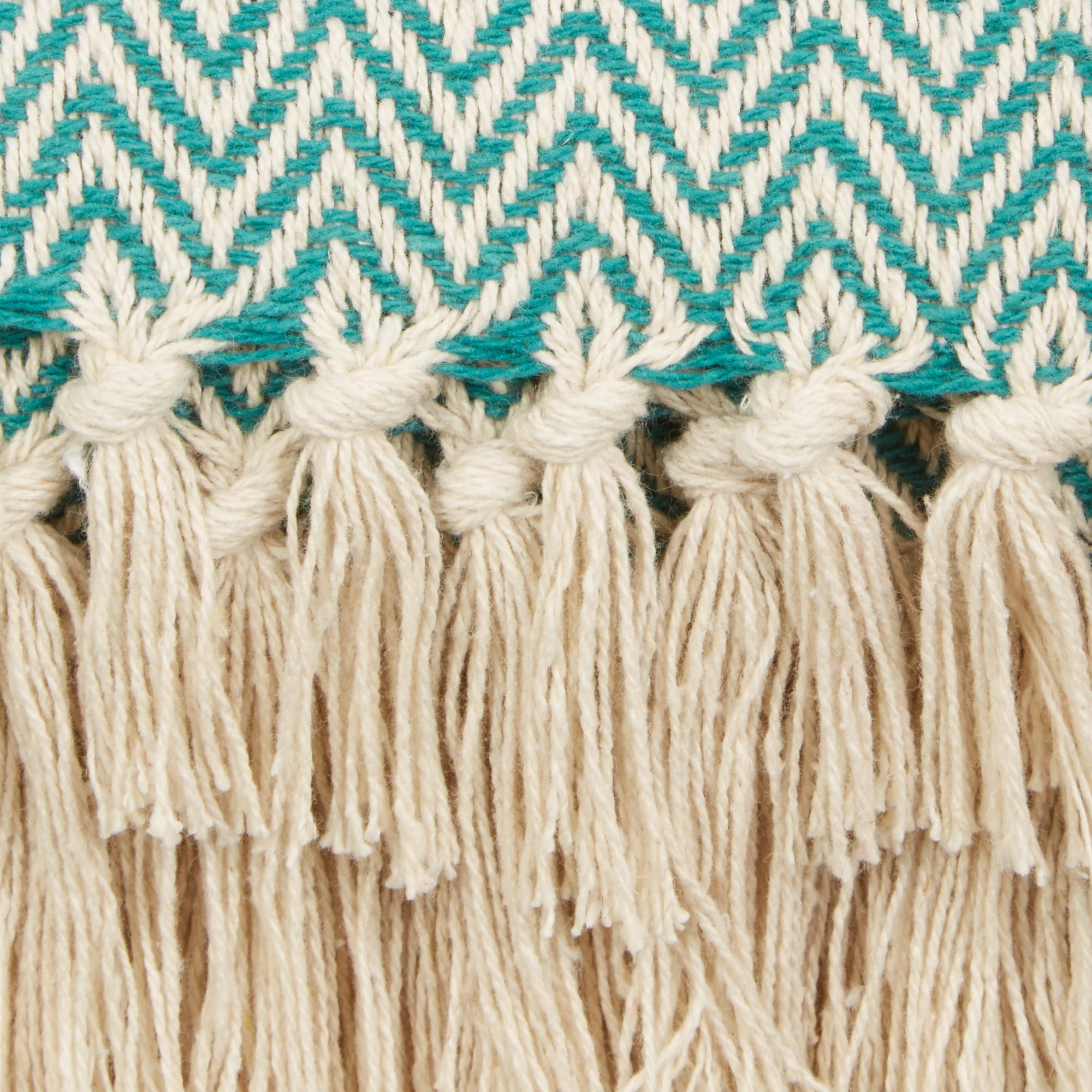 Foto 3 | Manta Dii Chevron De Algodón Tejida A Mano, 50 X 60 Cm, Color Verde Azulado - Venta Internacional.