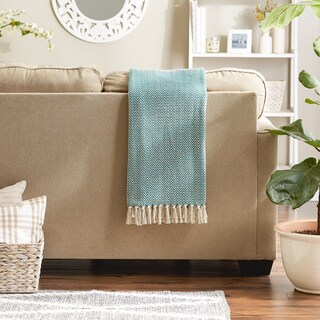 Foto 5 | Manta Dii Chevron De Algodón Tejida A Mano, 50 X 60 Cm, Color Verde Azulado - Venta Internacional.