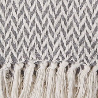 Foto 2 | Manta Dii, Moderna, Tejida En Zigzag, Algodón, 50 X 60 Cm, Gris - Venta Internacional.