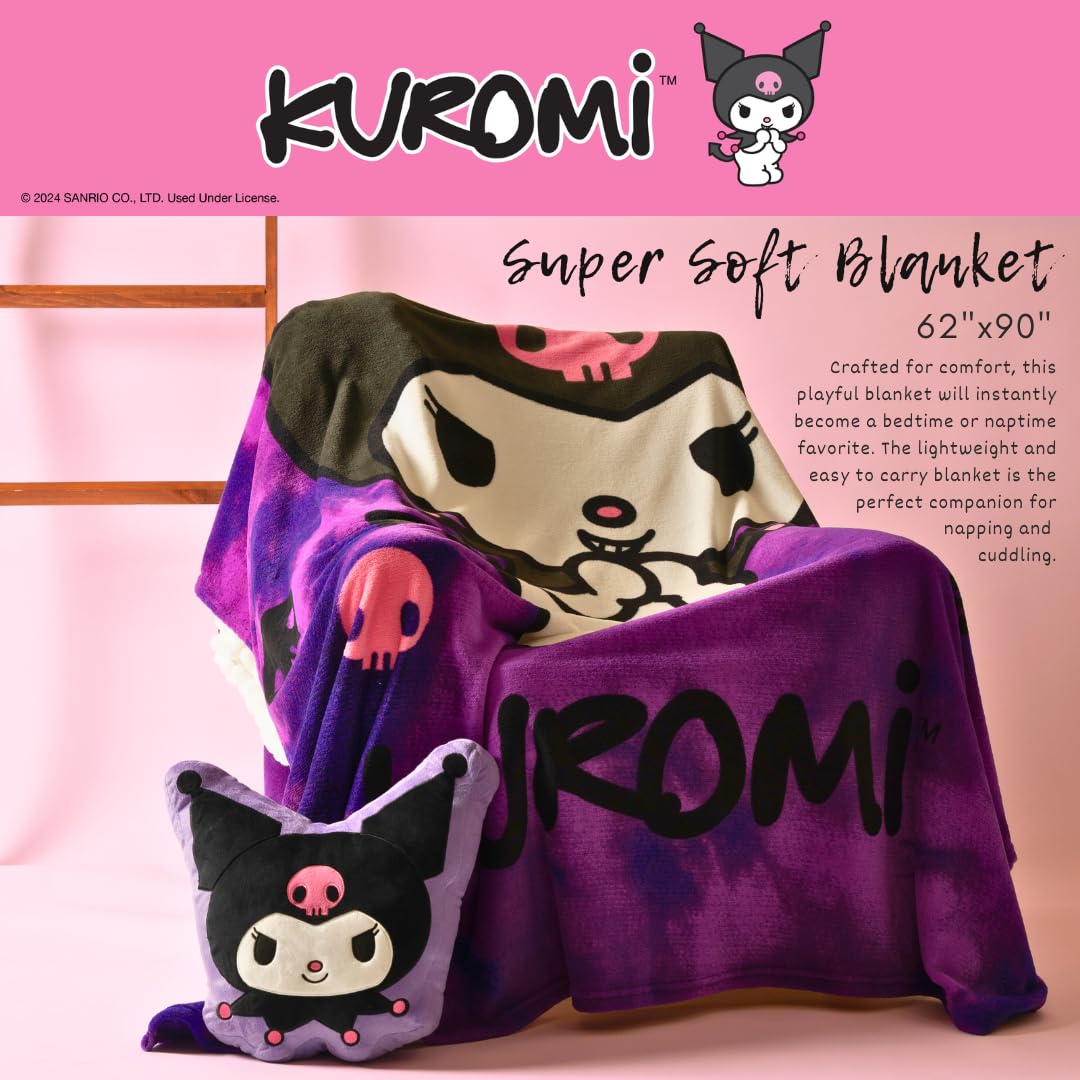 Foto 3 | Manta Franco Collectibles Kuromi Super Soft 160 X 230 Cm - Venta Internacional.