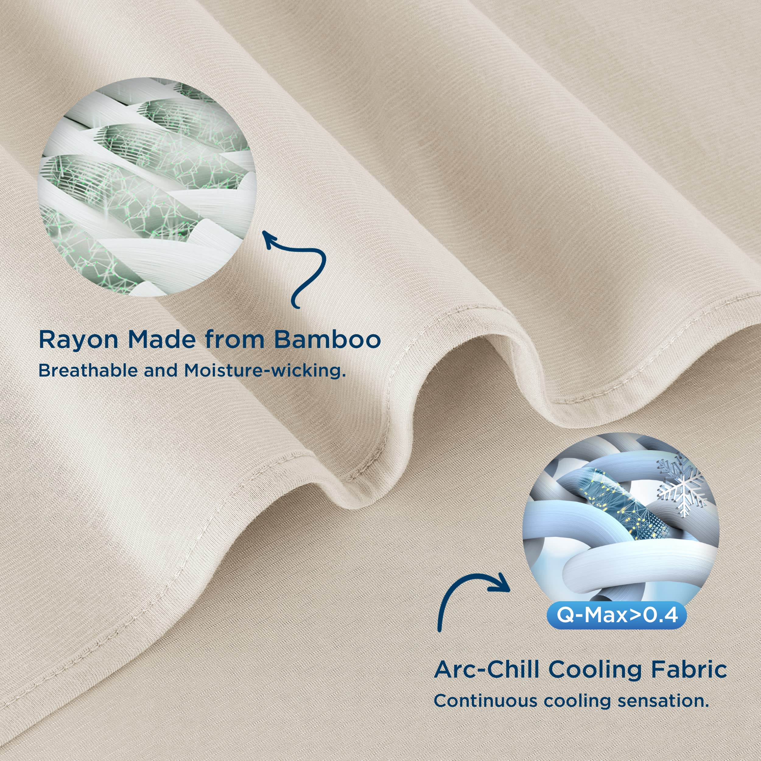 Foto 4 pulgar | Manta Refrescante Bedsure Beige Para Personas Que Duermen En Caliente, 50 X 70 Cm - Venta Internacional.
