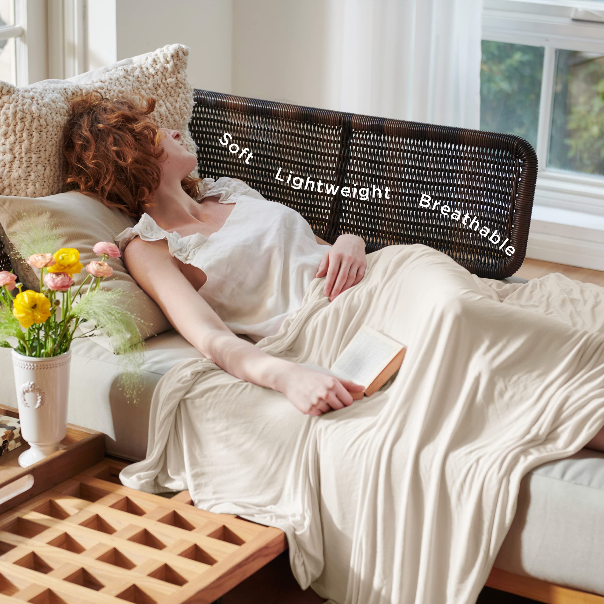Foto 4 | Manta Refrescante Bedsure Beige Para Personas Que Duermen En Caliente, 50 X 70 Cm - Venta Internacional.