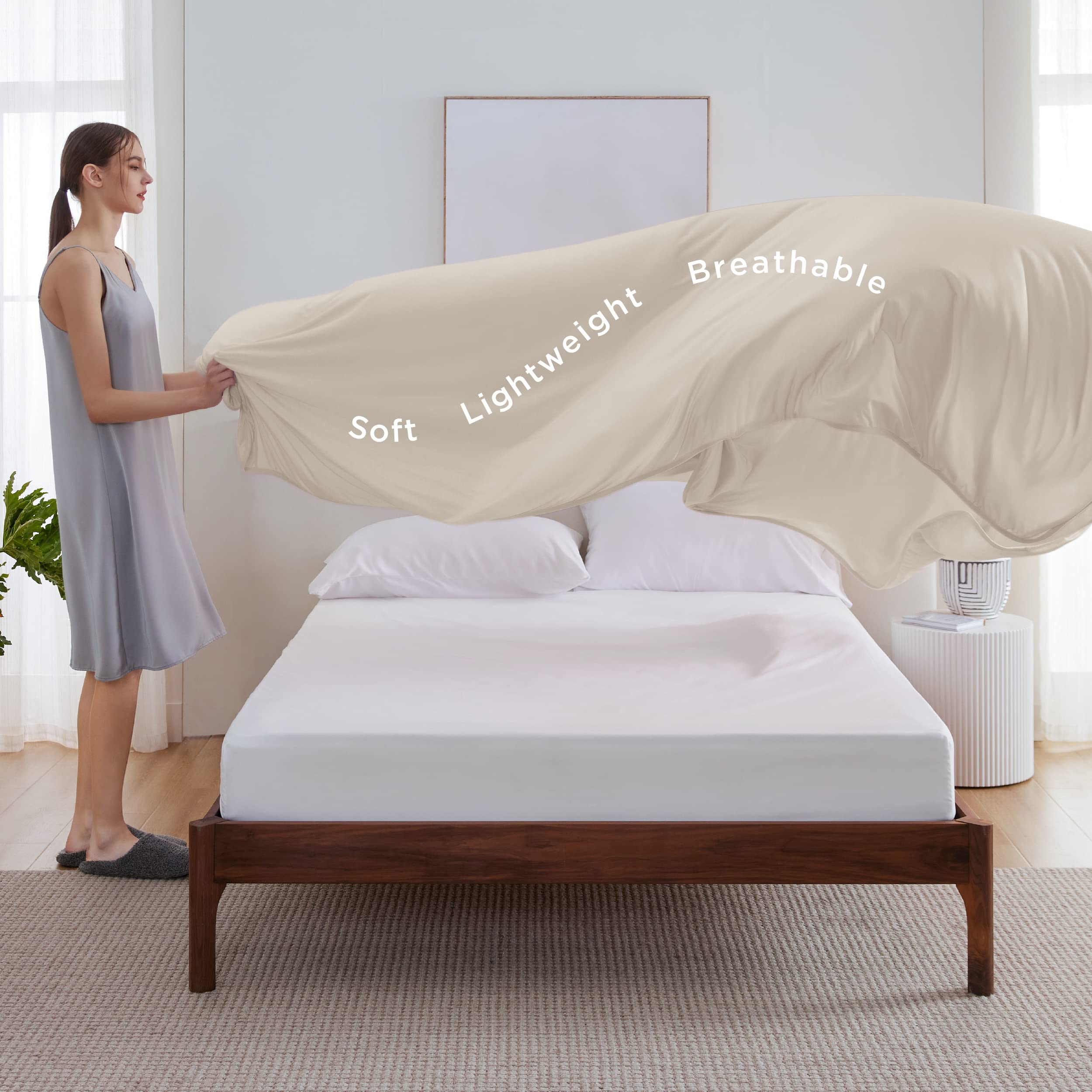 Foto 8 pulgar | Manta Refrescante Bedsure Beige Para Personas Que Duermen En Caliente, 50 X 70 Cm - Venta Internacional.