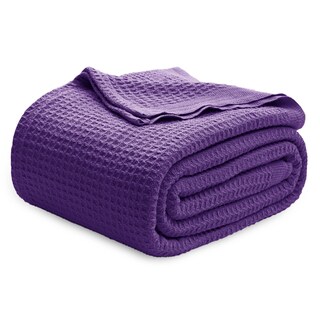 Foto 1 | Manta Bedsure, 100% Algodón, Tejido Gofrado, Tamaño Queen, Color Morado - Venta Internacional.