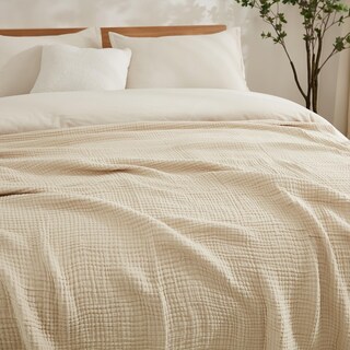Foto 2 | Manta Emme De Muselina De Algodón Twin Xl, 66 X 90 Cm, Color Marrón Claro - Venta Internacional.