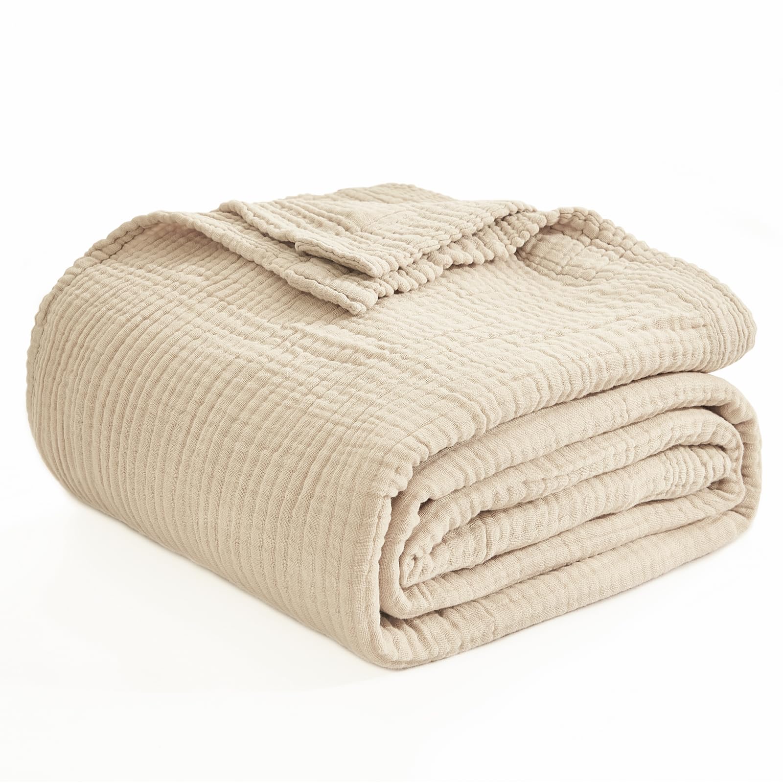 Foto 5 | Manta Emme De Muselina De Algodón Twin Xl, 66 X 90 Cm, Color Marrón Claro - Venta Internacional.