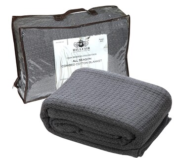Foto 1 | Manta Hillfair 100% Algodón Peinado California King Grey - Venta Internacional.