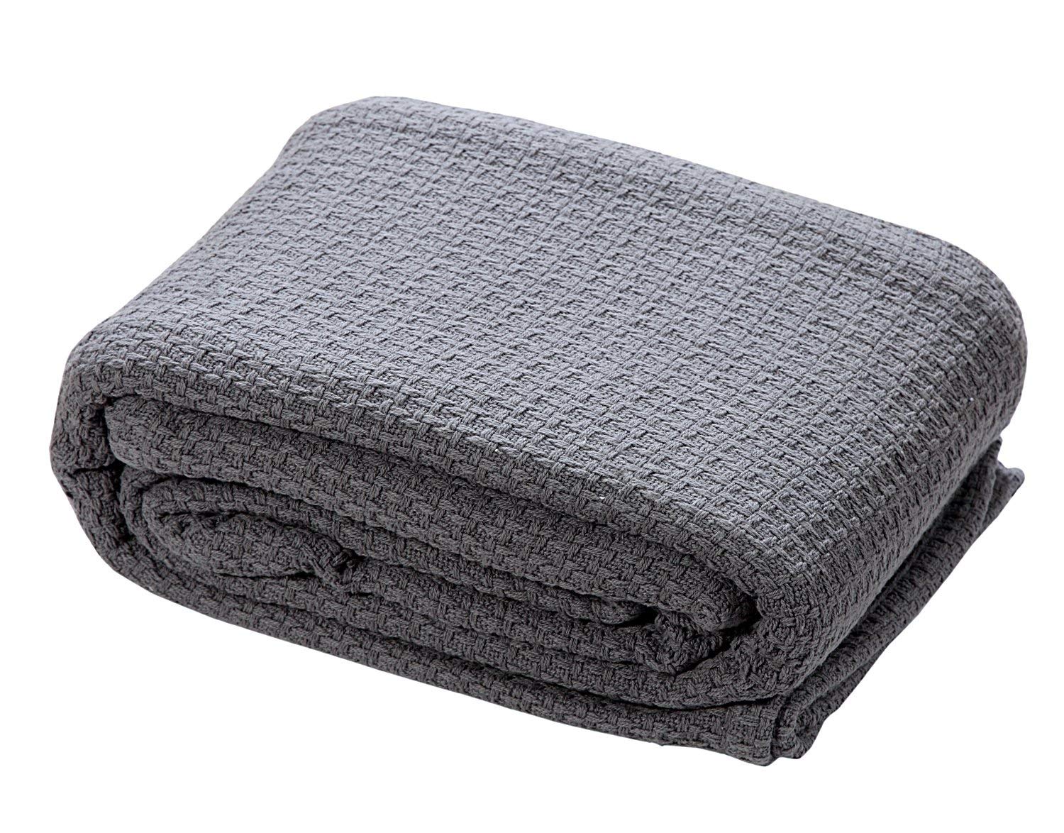Foto 4 | Manta Hillfair 100% Algodón Peinado California King Grey - Venta Internacional.