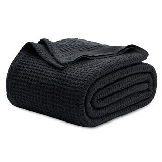 Foto 1 | Manta Para Cama, 100% Algodón, Tamaño Queen, Tejido Gofrado, Color Negro - Venta Internacional.